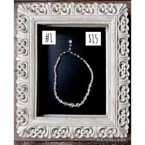 Clear Crystal Iridescent Glass Bead Necklace